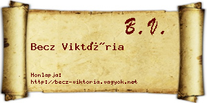 Becz Viktória névjegykártya